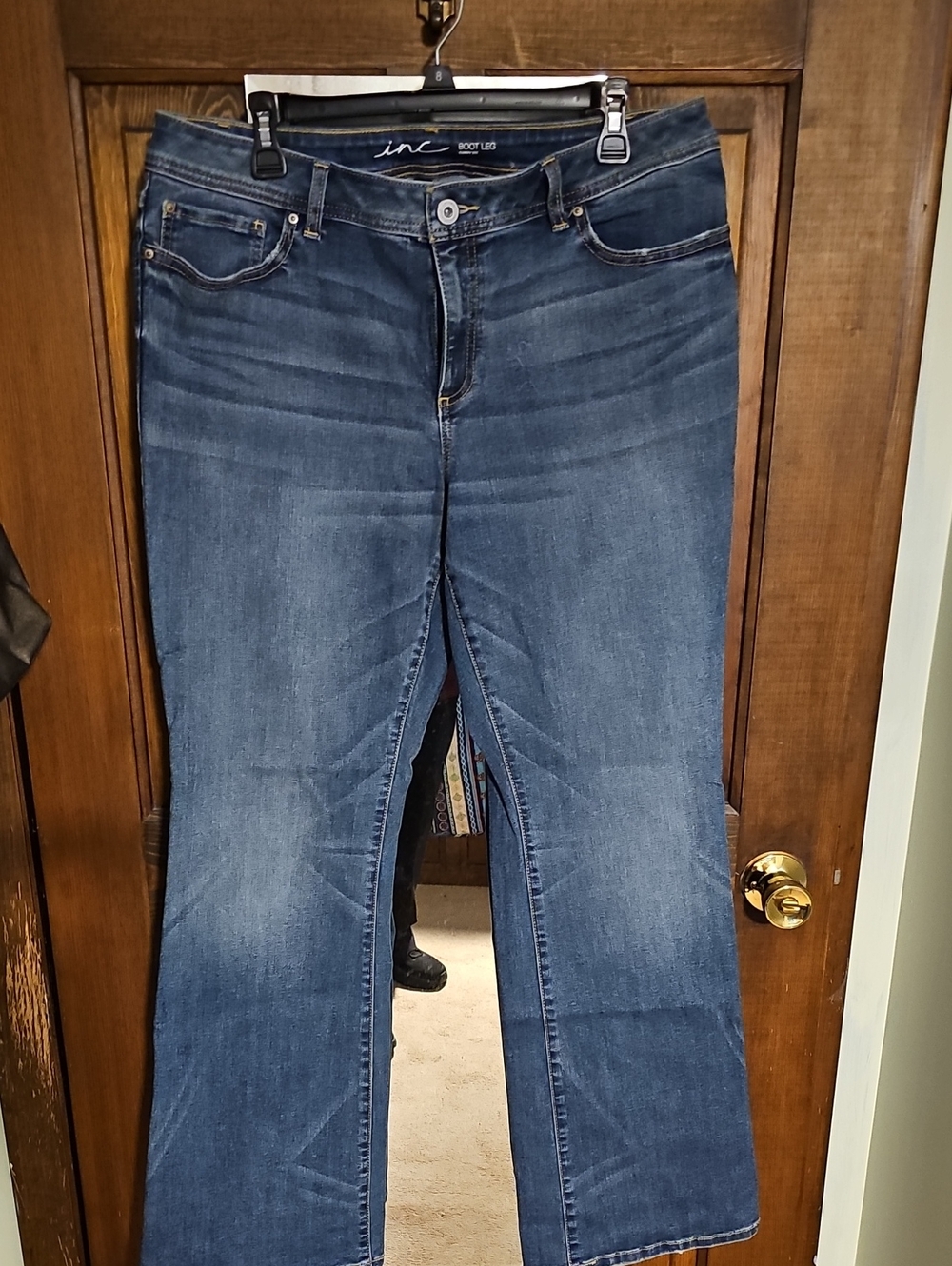 INC International Concepts Women's Boot Cut Jeans - Medium Blue Wash